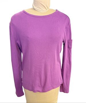 Lauren Ralph Lauren Women’s Pullover Long Sleeve Eggplant Cotton Large